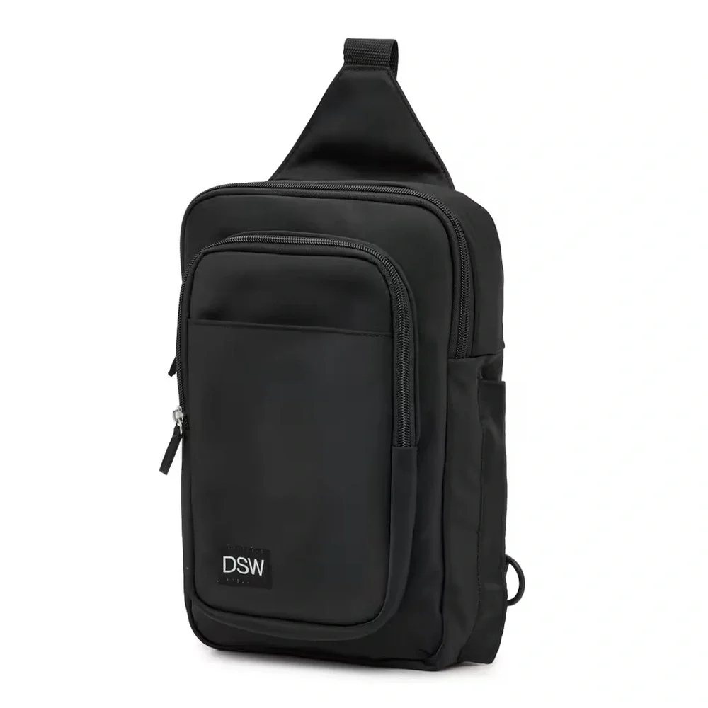 DSW Unisex Black Sling Bag with Bottle Holder